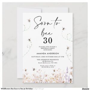 wildflowers_bee_soon_to_bee_30_birthday_invitation-r926464a698be4133b2bf31c4d7d85719_tcvt0_2154 Wildflowers Bee Soon to Bee 30 Birthday Invitation
