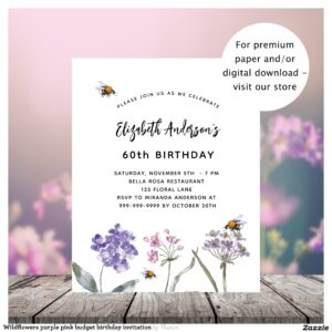 wildflowers_purple_pink_budget_birthday_invitation-r_vs0ou7_2154 Wildflowers purple pink budget birthday invitation