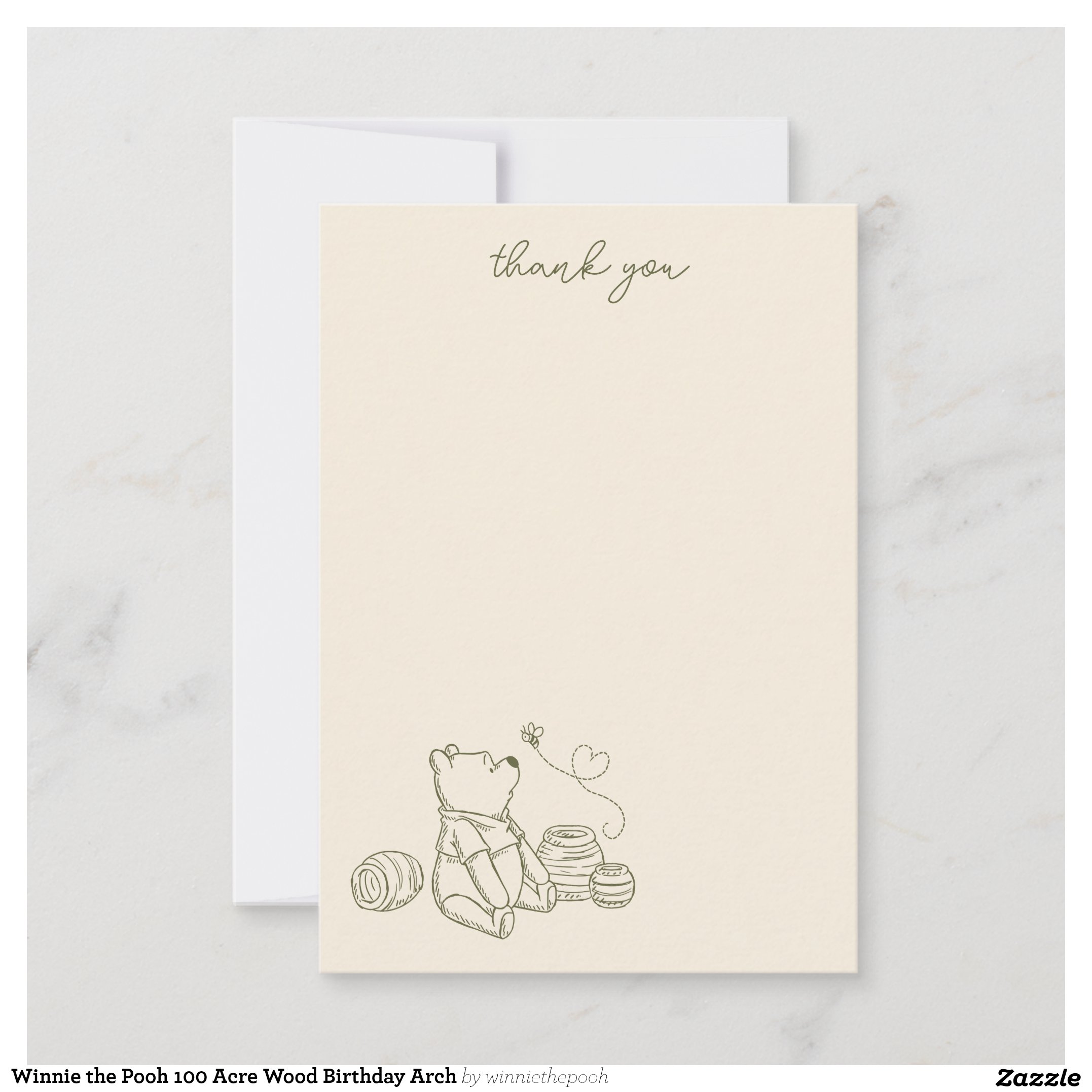Winnie the Pooh 100 Acre Wood Birthday Arch Thank You Card