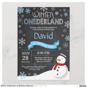 Winter Onederland 1st Birthday Invitation