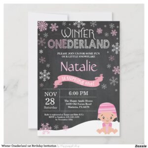Winter Onederland 1st Birthday Invitation