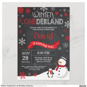Winter Onederland 1st Birthday Invitation