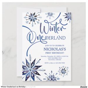 Winter Onederland 1st Birthday Invitation