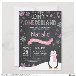 Winter Onederland 1st Birthday Invitation