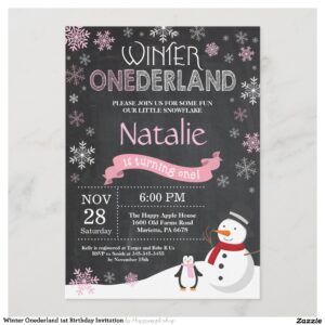 Winter Onederland 1st Birthday Invitation