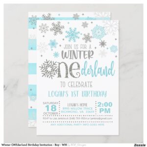 Winter ONEderland Birthday Invitation - Boy - WH