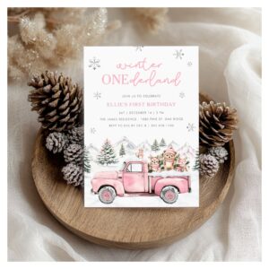 Winter Onederland First Birthday Invitation