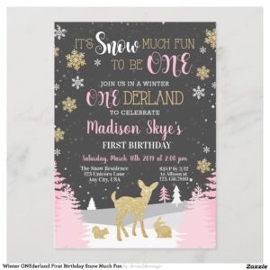 Winter ONEderland First Birthday Snow Much Fun Invitation