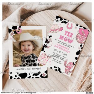 yee_haw_rodeo_cowgirl_3rd_birthday_party_invitation-r_iics1t_2154 Yee Haw Rodeo Cowgirl 3rd birthday party Invitation