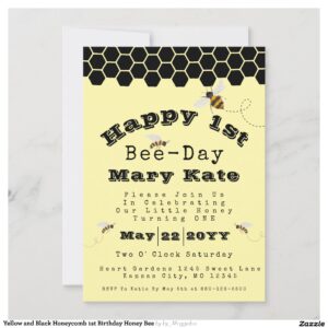 yellow_and_black_honeycomb_1st_birthday_honey_bee_invitation-r3fa531b1c9fe443faef750707c487ca4_tcvt0_2154 Yellow and Black Honeycomb 1st Birthday Honey Bee Invitation