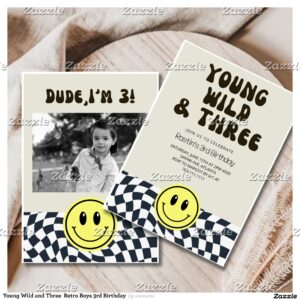 young_wild_and_three_retro_boys_3rd_birthday_invitation-r_vstbrn_2154 Young Wild and Three Retro Boys 3rd Birthday Invitation