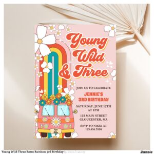 young_wild_three_retro_rainbow_3rd_birthday_invitation-r_xnn90e_2154 Young Wild Three Retro Rainbow 3rd Birthday Invitation