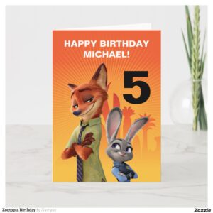 Zootopia Birthday Card